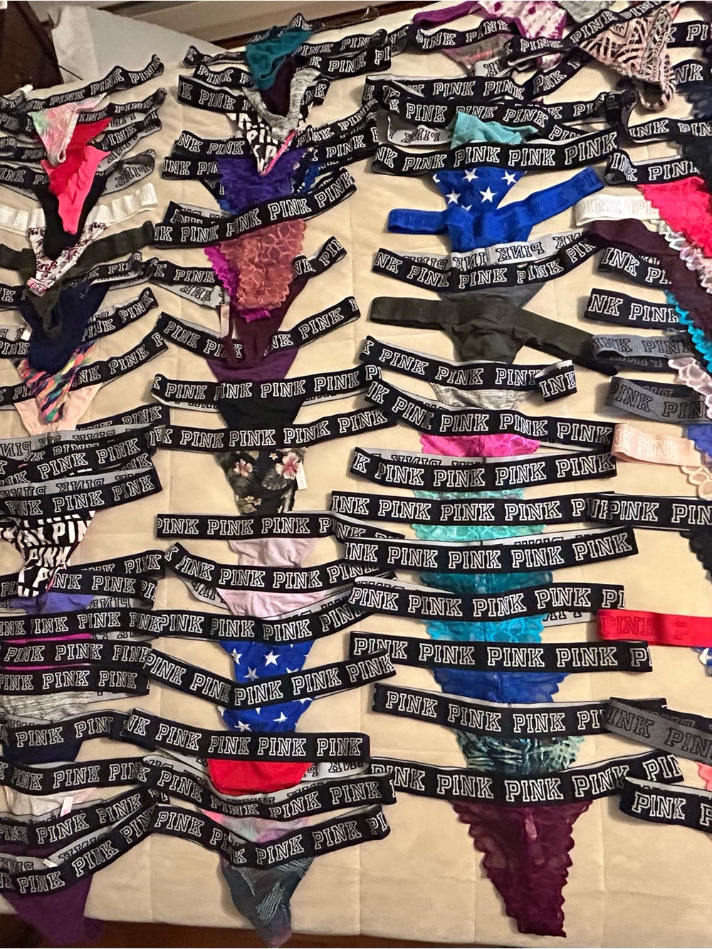 Victoria’s Secret Pink Logo Thick Waist Band Panties discontinued lot 117 total - Picture 1 of 11